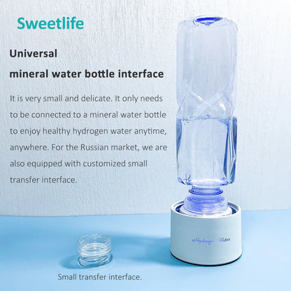 Max 3000ppb Hydrogen Rich Water Generator- 3 in 1 use(Breath with tube) DuPont SPE+PEM Dual Chamber H2 electrolysis Water Bottle.
