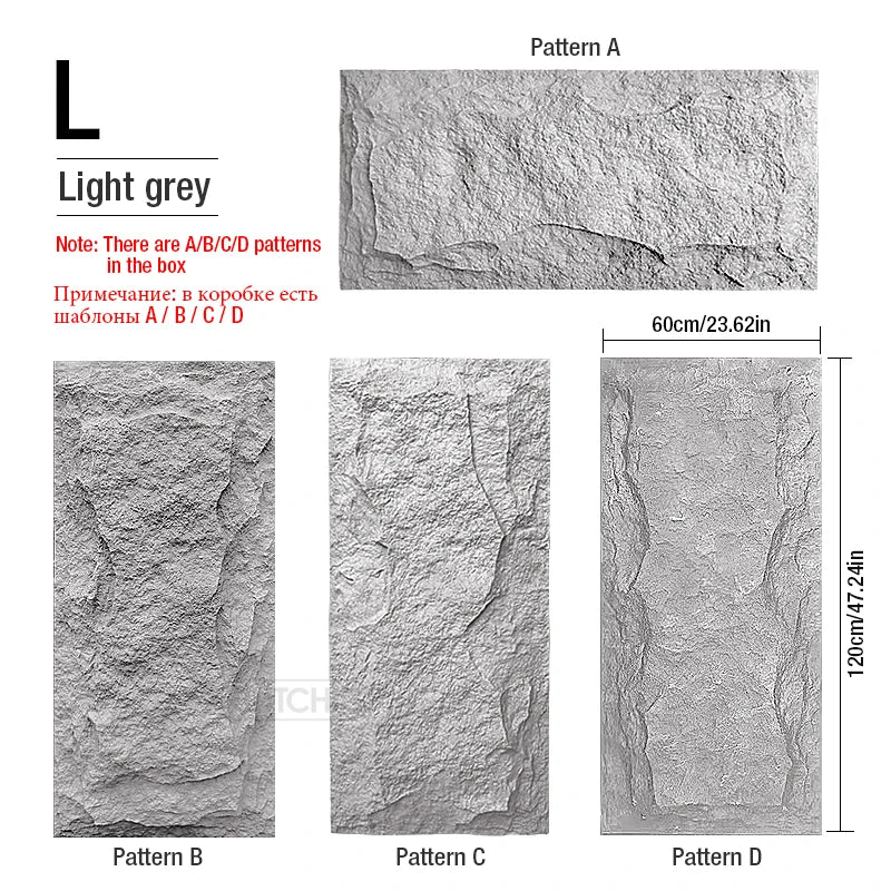 4 pcs 120x60cm high simulation stone 3D wall stickers stone pattern wallpaper wall covering living room 3D wall panel mold tile