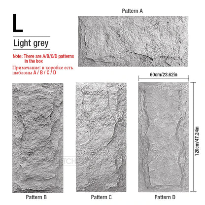 4 pcs 120x60cm high simulation stone 3D wall stickers stone pattern wallpaper wall covering living room 3D wall panel mold tile