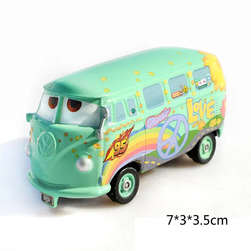 Disney Pixar Cars 2 3 Lightning McQueen Race Div Fritter Miss Tractor Frank 1:55 Diecast Metal Alloy Model Car For Kid Xmas Gift