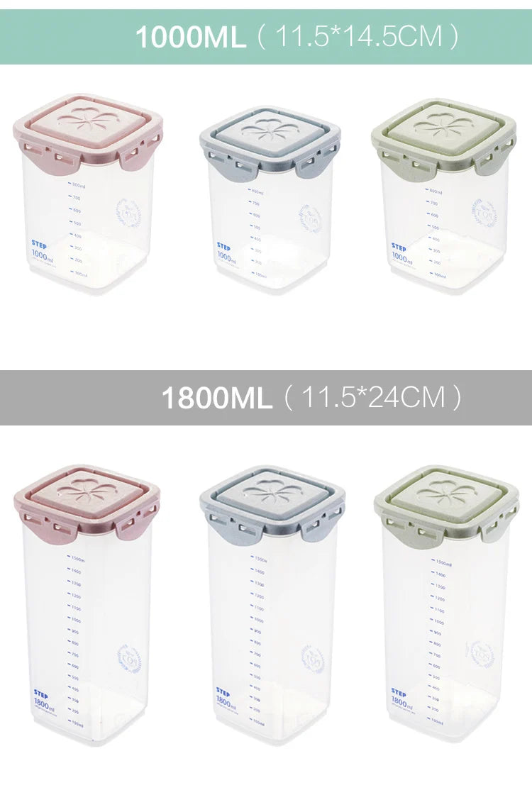 WBBOOMING Healthy Plastic Box Food Storage Box Storage Tank Airtight Plastic Containers Sealed Cans For Coarse Cereals Grains.