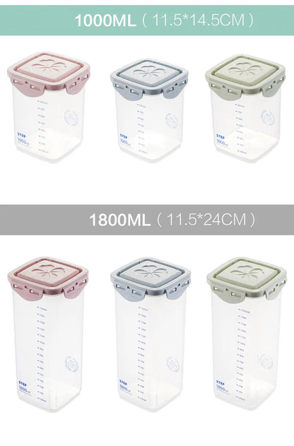 WBBOOMING Healthy Plastic Box Food Storage Box Storage Tank Airtight Plastic Containers Sealed Cans For Coarse Cereals Grains.