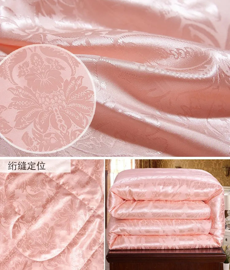 New Natural/Mulberry Luxury Silk Comforter Duvet Hand-made Twin Queen King Full size Blanket Quilt jacquard Bedding in Filler.