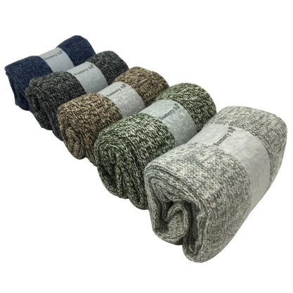 5 Pairs/Lot Wool Socks Men Winter Warm Cashmere Comfortable Long Crew Casual Bohemian Sock Male Gift for Husband Father 4 Styles.