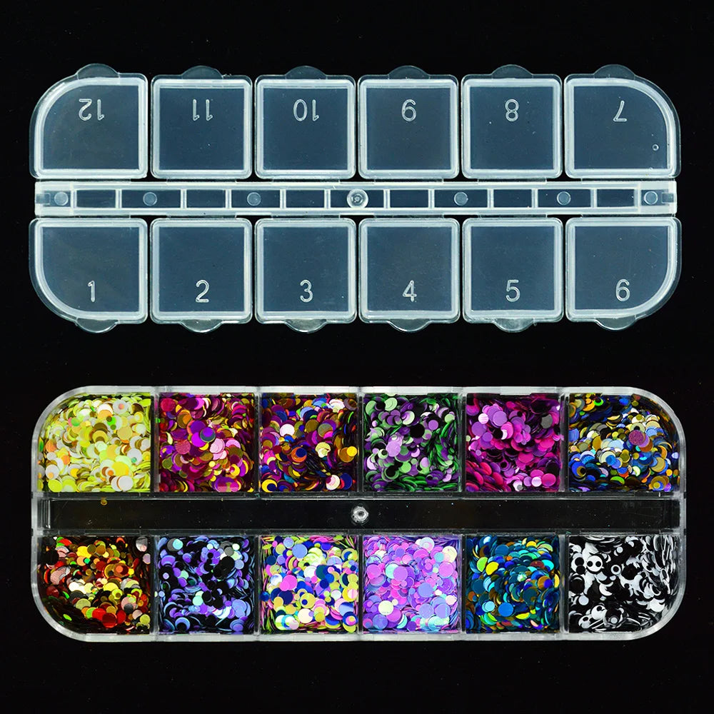 1 Set Mixed Color 3D Ultrathin Sequins Nail Glitter Flakes 1/2/3mm Sparkly DIY Tips Dazzling Paillette Nail Art Decorations TRP.