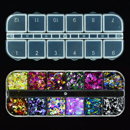 1 Set Mixed Color 3D Ultrathin Sequins Nail Glitter Flakes 1/2/3mm Sparkly DIY Tips Dazzling Paillette Nail Art Decorations TRP.