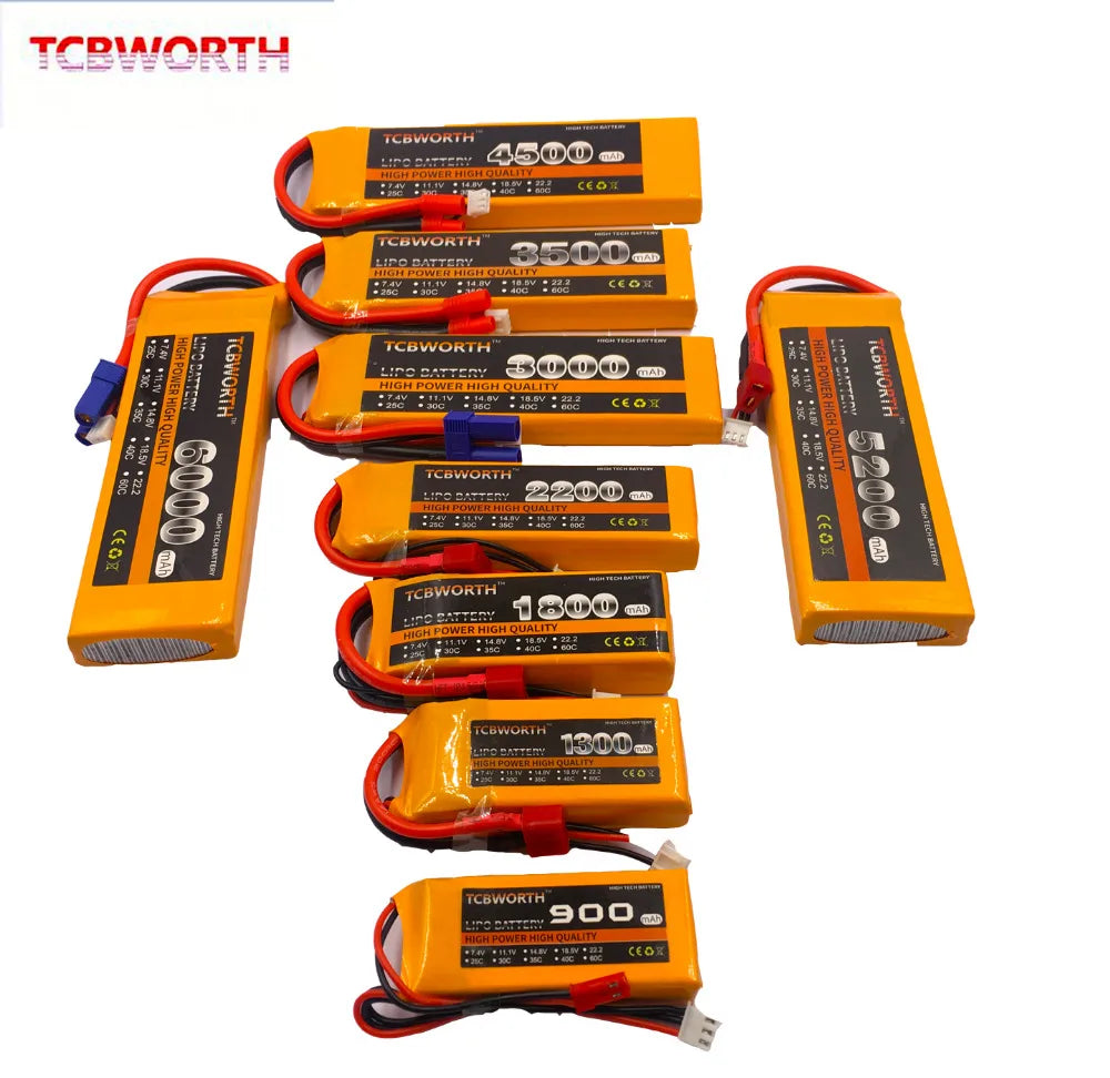 3S RC LiPo Battery 3S 11.1V 1300 1500 1800 2200 3000 3500 4200 6000mAh 25C 35C 60C For RC Airplane Drone Boat 11.1V LiPo 3S.