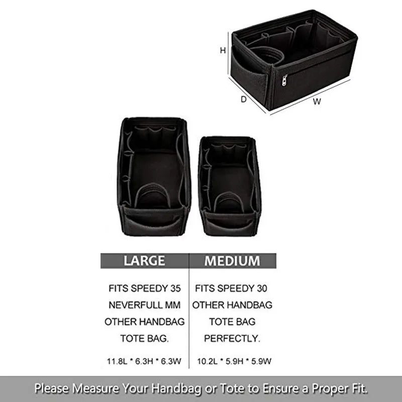 Make up Organizer Felt Cloth Handbag Organizer Insert Bag Travel Inner Purse Portable Cosmetic Bags Fits Speedy Neverfull.