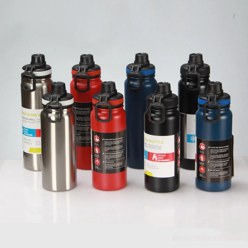 UPORS Stainless Steel Sport Water Bottle 600ml/800ml Large Capacity Double Wall Vacuum Insulated Tumbler Portable Thermos Bottle.