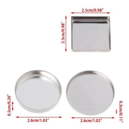 HUAMIANLI 10 Pcs New 3 Size Empty Magnetic For Eye Eyeshadow Shadow Makeup Powder Fundation Refill Palette Silver.