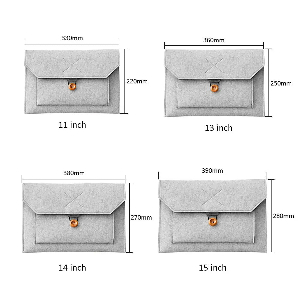 11.6/13/14/15"Laptop Sleeve Felt Ultralight Notebook Tablet Pad Case Multi-pocket Pouch Bag Briefcases for Apple Macbook/ Asus.