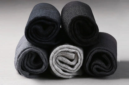 10 Pairs/Lot Men's Bamboo Fiber Socks 2025 New Compression Autumn Long Black Business Casual Man Dress Sock Gift Plus Size 42-45.