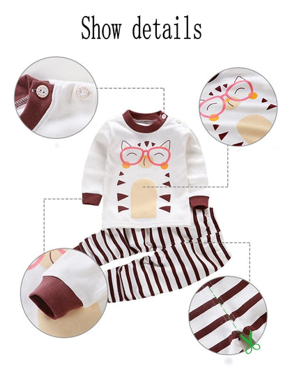 2024 frühling Herbst Neue Baby Kleidung Set Cartoon Baumwolle Baby Jungen Kleidung Mädchen Anzug Set 0-3 Jahre Baby kleidung
