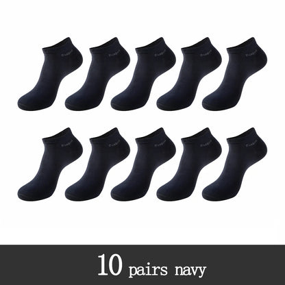 10 Pairs / Pack Men's Bamboo Fiber Socks Short High Quality New Casual Breatheable Anti-Bacterial Man Ankle Socks Men.