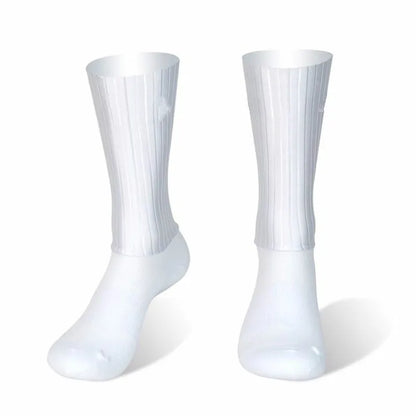 Anti Slip Silicone Summer Aero Socks Whiteline Cycling Socks Men Bicycle Sport Running Bike Socks Calcetines Ciclismo.