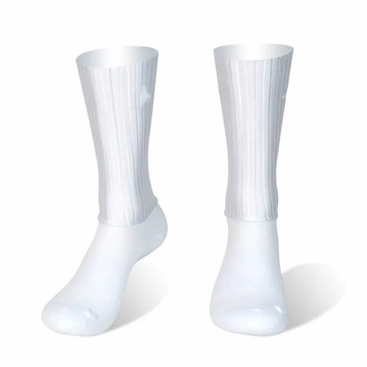 Anti Slip Silicone Summer Aero Socks Whiteline Cycling Socks Men Bicycle Sport Running Bike Socks Calcetines Ciclismo.
