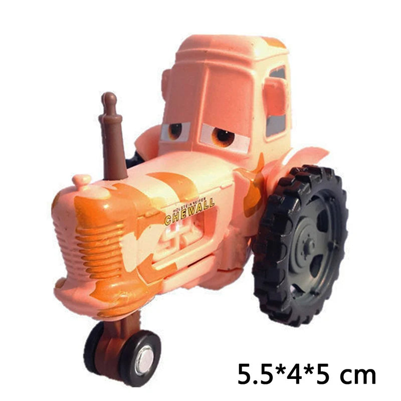 Disney Pixar Cars 2 3 Lightning McQueen Race Div Fritter Miss Tractor Frank 1:55 Diecast Metal Alloy Model Car For Kid Xmas Gift