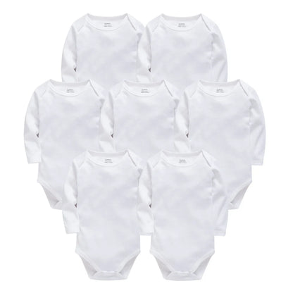 Solide weiße Babykleidung Langarm Baumwolle Baby Mädchen Jungen Body Neugeborenen Körper Bebe 0-24 Monate Säuglingsoverall.