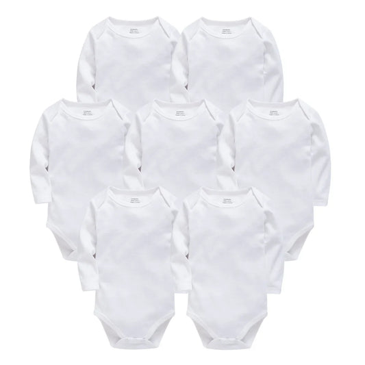 Solide weiße Babykleidung Langarm Baumwolle Baby Mädchen Jungen Body Neugeborenen Körper Bebe 0-24 Monate Säuglingsoverall.