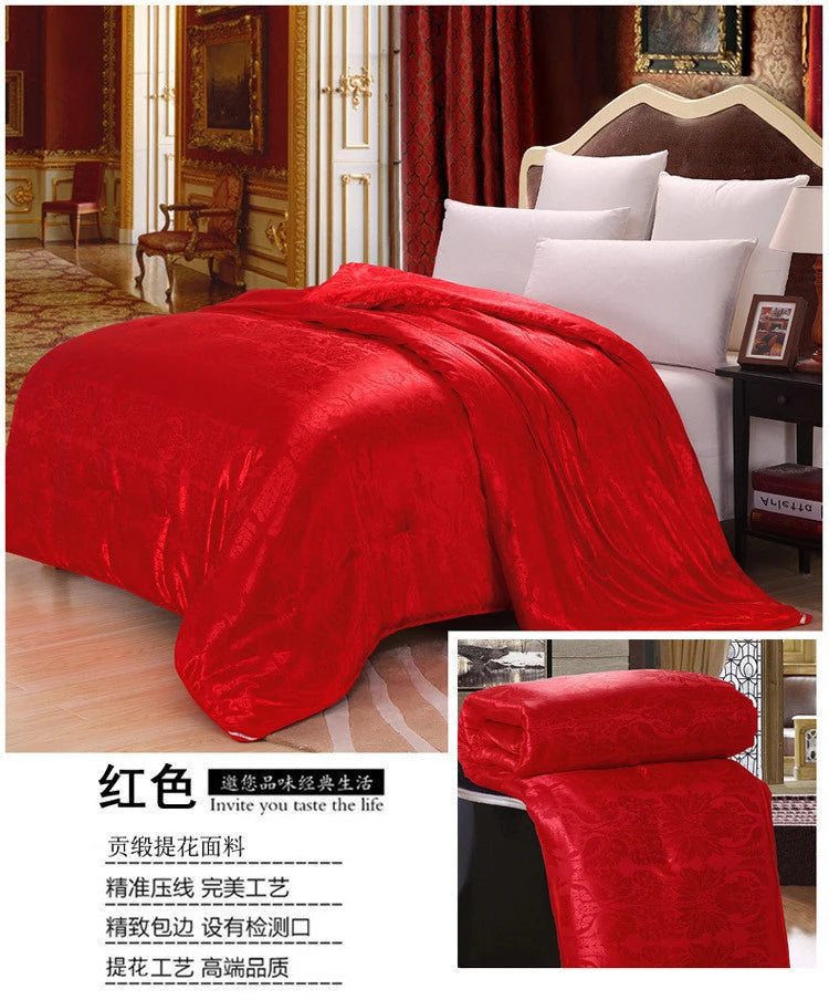New Natural/Mulberry Luxury Silk Comforter Duvet Hand-made Twin Queen King Full size Blanket Quilt jacquard Bedding in Filler.