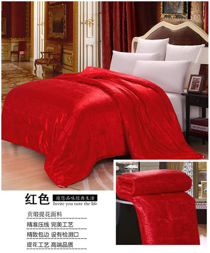 New Natural/Mulberry Luxury Silk Comforter Duvet Hand-made Twin Queen King Full size Blanket Quilt jacquard Bedding in Filler.