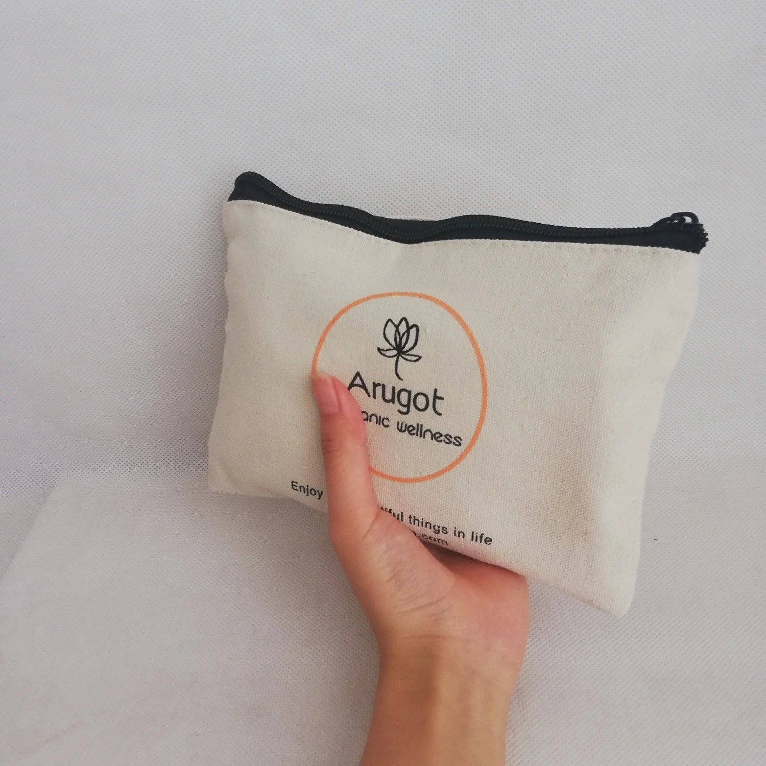 100Pcs Small Eco Friendly Custom Cotton Blank Zipper Pouch Make Up Bags Plain White Cotton Canvas Makeup Cosmetic Bag With Logo.
