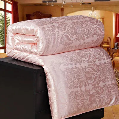 New Natural/Mulberry Luxury Silk Comforter Duvet Hand-made Twin Queen King Full size Blanket Quilt jacquard Bedding in Filler.