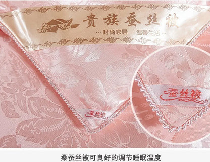 New Natural/Mulberry Luxury Silk Comforter Duvet Hand-made Twin Queen King Full size Blanket Quilt jacquard Bedding in Filler.