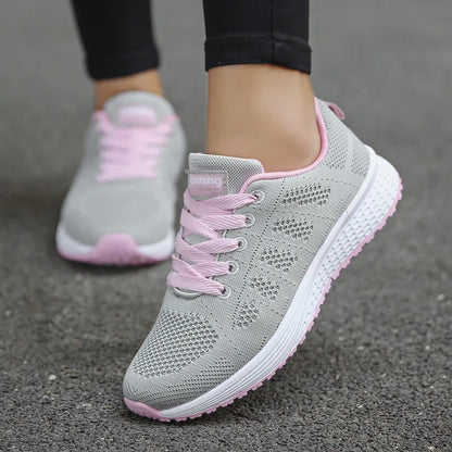 Women Casual Shoes Fashion Breathable Walking Mesh Flat Shoes Woman White Sneakers Women 2024 Tenis Feminino Female Shoes.