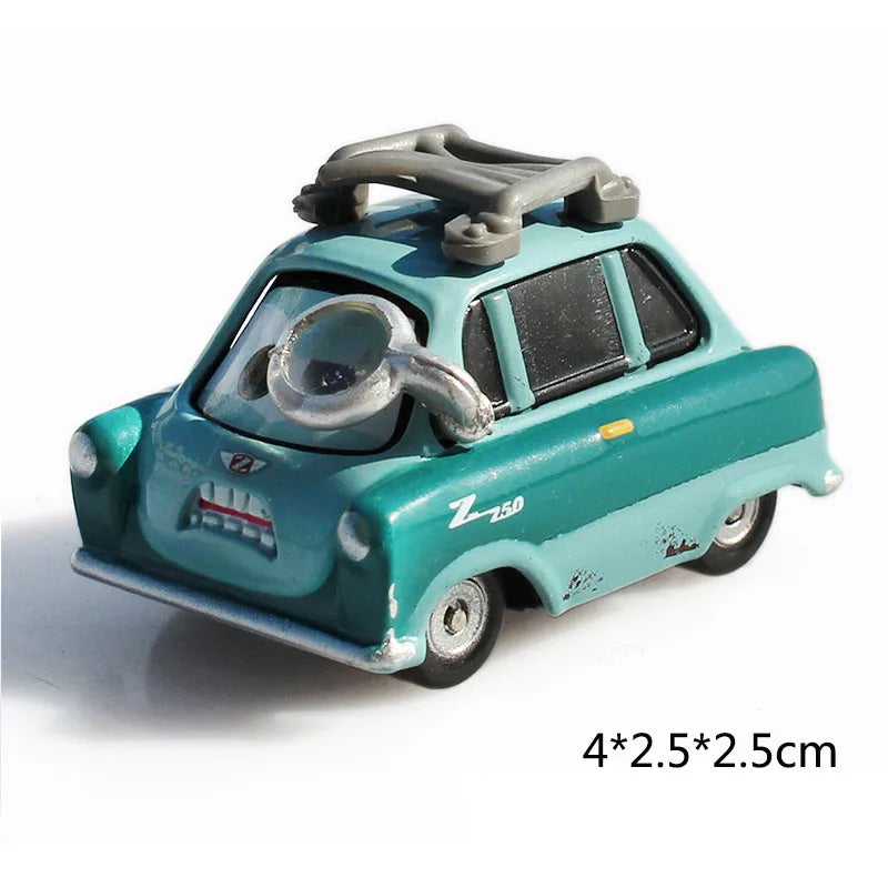 Disney Pixar Cars 2 3 Lightning McQueen Race Div Fritter Miss Tractor Frank 1:55 Diecast Metal Alloy Model Car For Kid Xmas Gift