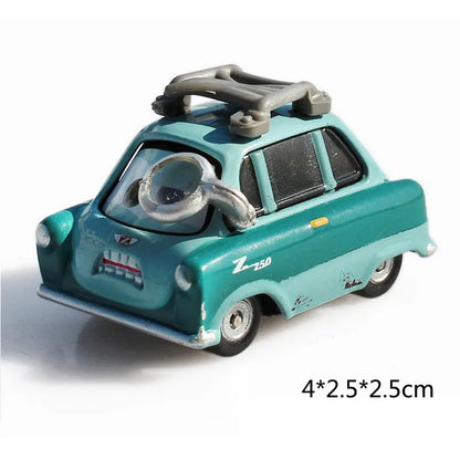 Disney Pixar Cars 2 3 Lightning McQueen Race Div Fritter Miss Tractor Frank 1:55 Diecast Metal Alloy Model Car For Kid Xmas Gift