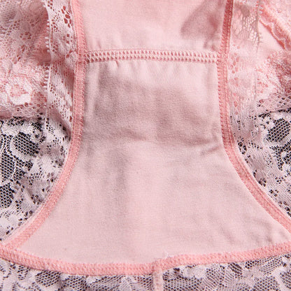 Women Modal Transparent Sexy Lace Underwear Plump Lady 3XL Large Size Hollow Seamless Panties High-Rise Soft Big Briefs.