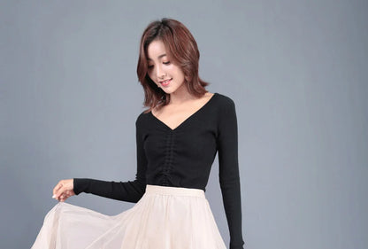 OHRYIYIE Beige Maxi Long Skirt Spring Autumn Womens 2025 New Summer Tulle Skirt Party Mesh A-line Skirts Female Jupe Longue.