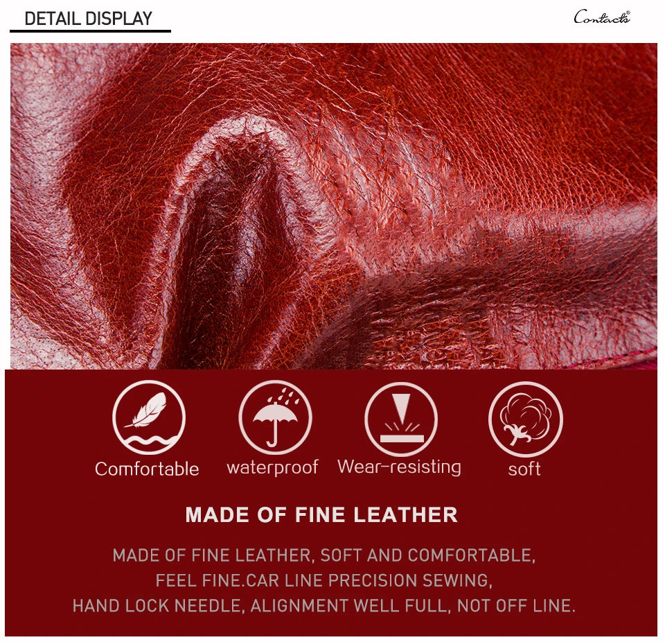 Contact's 100% Genuine Leather Wallet Women Long Coin Purse Hasp Design Clutch Bags Name Engraving Card Holder Wallets Cartera