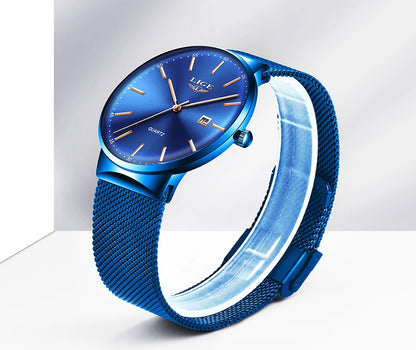 LIGE Fashion Luxury Womens Watch Ultra-thin Steel Mesh Strap Quartz Wristwatch Women Clock Casual Waterproof Watches Reloj Mujer.