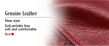 Fashion Genuine Leather Women Wallet Bi-fold Wallets Red ID Card Holder Coin Purse With Double Zipper Small Women's Purse 2022.