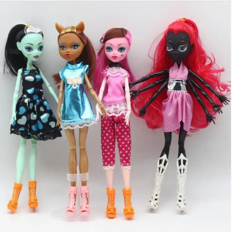 High Quality Fasion Monster Dolls Draculaura/Clawdeen Wolf/ Frankie Stein / Black WYDOWNA Spider Moveable Body Girls Toys.