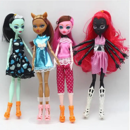 High Quality Fasion Monster Dolls Draculaura/Clawdeen Wolf/ Frankie Stein / Black WYDOWNA Spider Moveable Body Girls Toys.