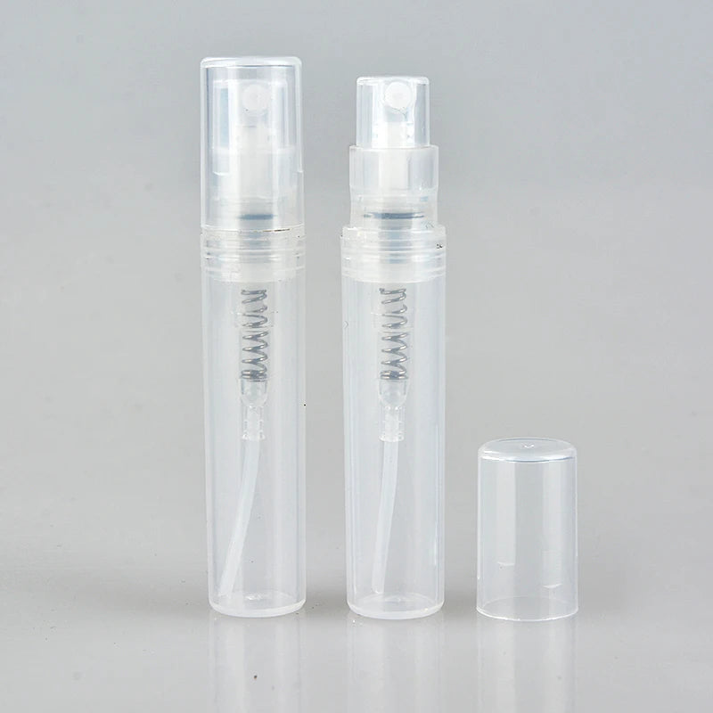 100pcs/lot 2ml 3ml 4ml 5ml Small Round Plastic Containers Perfume Bottles Atomizer Empty Cosmetic Containers For Sample.