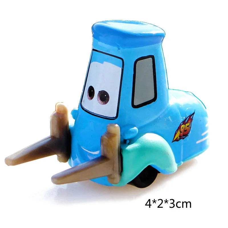Disney Pixar Cars 2 3 Lightning McQueen Race Div Fritter Miss Tractor Frank 1:55 Diecast Metal Alloy Model Car For Kid Xmas Gift