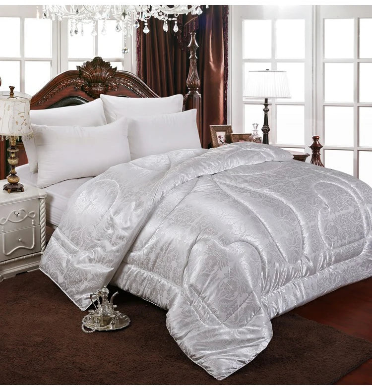 New Natural/Mulberry Luxury Silk Comforter Duvet Hand-made Twin Queen King Full size Blanket Quilt jacquard Bedding in Filler.