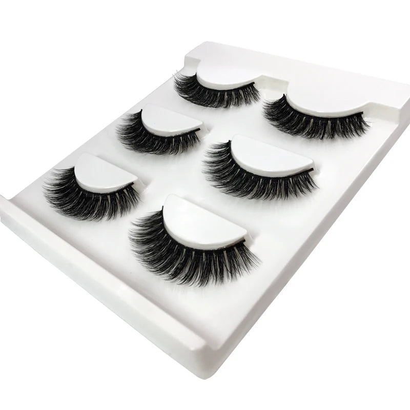 3 Pairs natural false eyelashes thick makeup real 3d mink lashes soft eyelash extension fake eye lashes long mink eyelashes 3d.