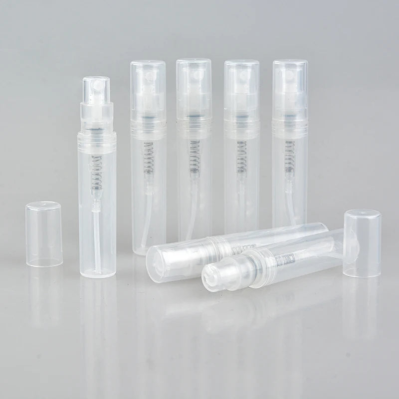 100pcs/lot 2ml 3ml 4ml 5ml Small Round Plastic Containers Perfume Bottles Atomizer Empty Cosmetic Containers For Sample.