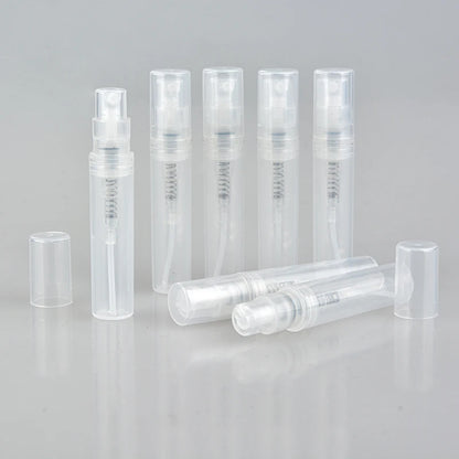 100pcs/lot 2ml 3ml 4ml 5ml Small Round Plastic Containers Perfume Bottles Atomizer Empty Cosmetic Containers For Sample.