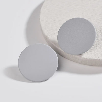 Women Korean Ear Jewelry Paint Black Round Earrings New Fashion Medium Statement Round Stud Earrings.