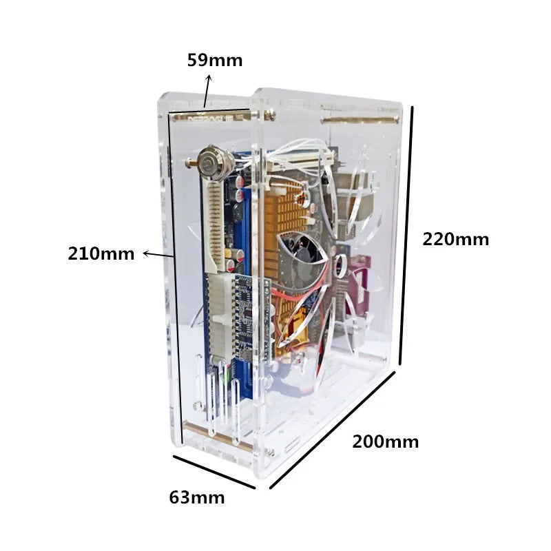 DIY MINI ITX Case HTPC Computer Cases transparent Chassis Desktop For Game Chassis  support 2.5 SSD 17*17CM.