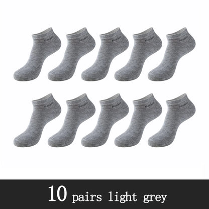 10 Pairs / Pack Men's Bamboo Fiber Socks Short High Quality New Casual Breatheable Anti-Bacterial Man Ankle Socks Men.
