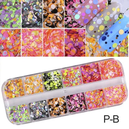 1 Set Mixed Color 3D Ultrathin Sequins Nail Glitter Flakes 1/2/3mm Sparkly DIY Tips Dazzling Paillette Nail Art Decorations TRP.