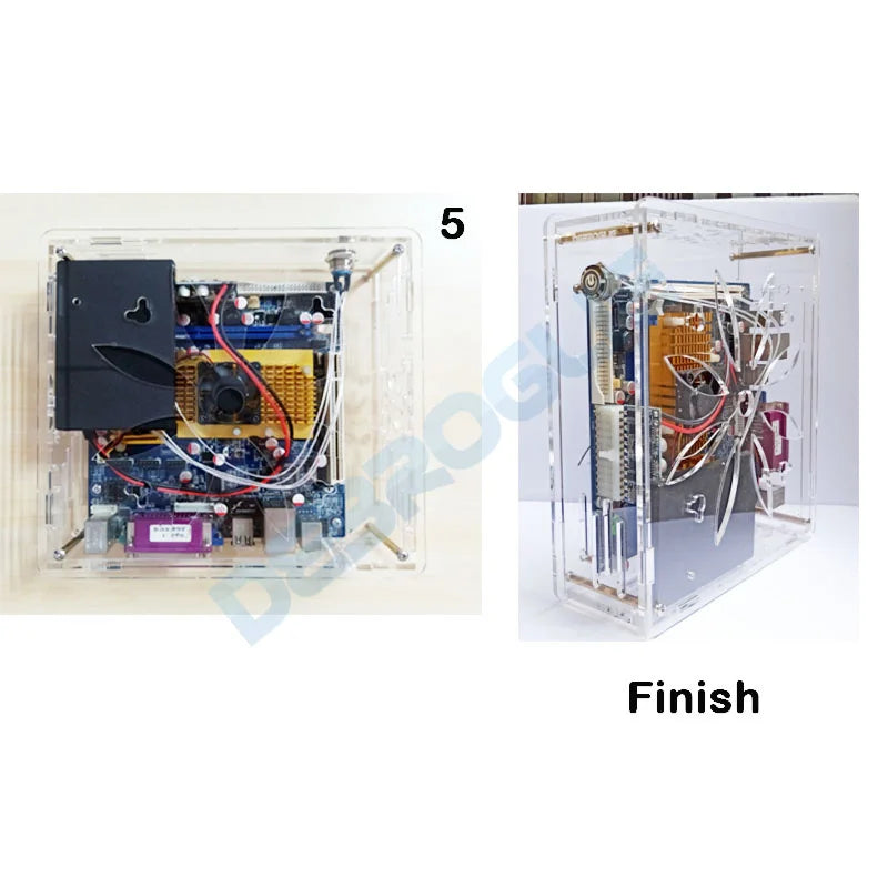 DIY MINI ITX Case HTPC Computer Cases transparent Chassis Desktop For Game Chassis  support 2.5 SSD 17*17CM.