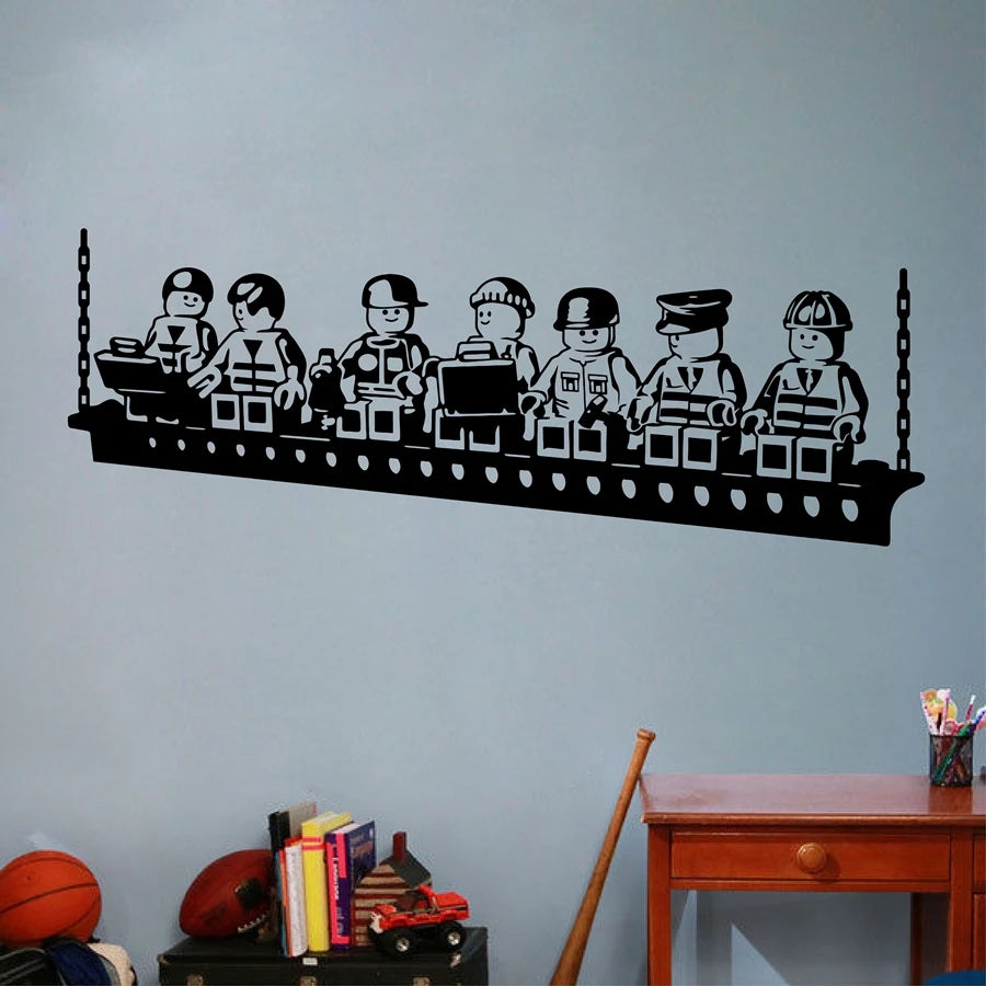 Funny Cartoon Robots Vinyl Wall Sticker Boys Room Wall Art Decals Kids Decor.